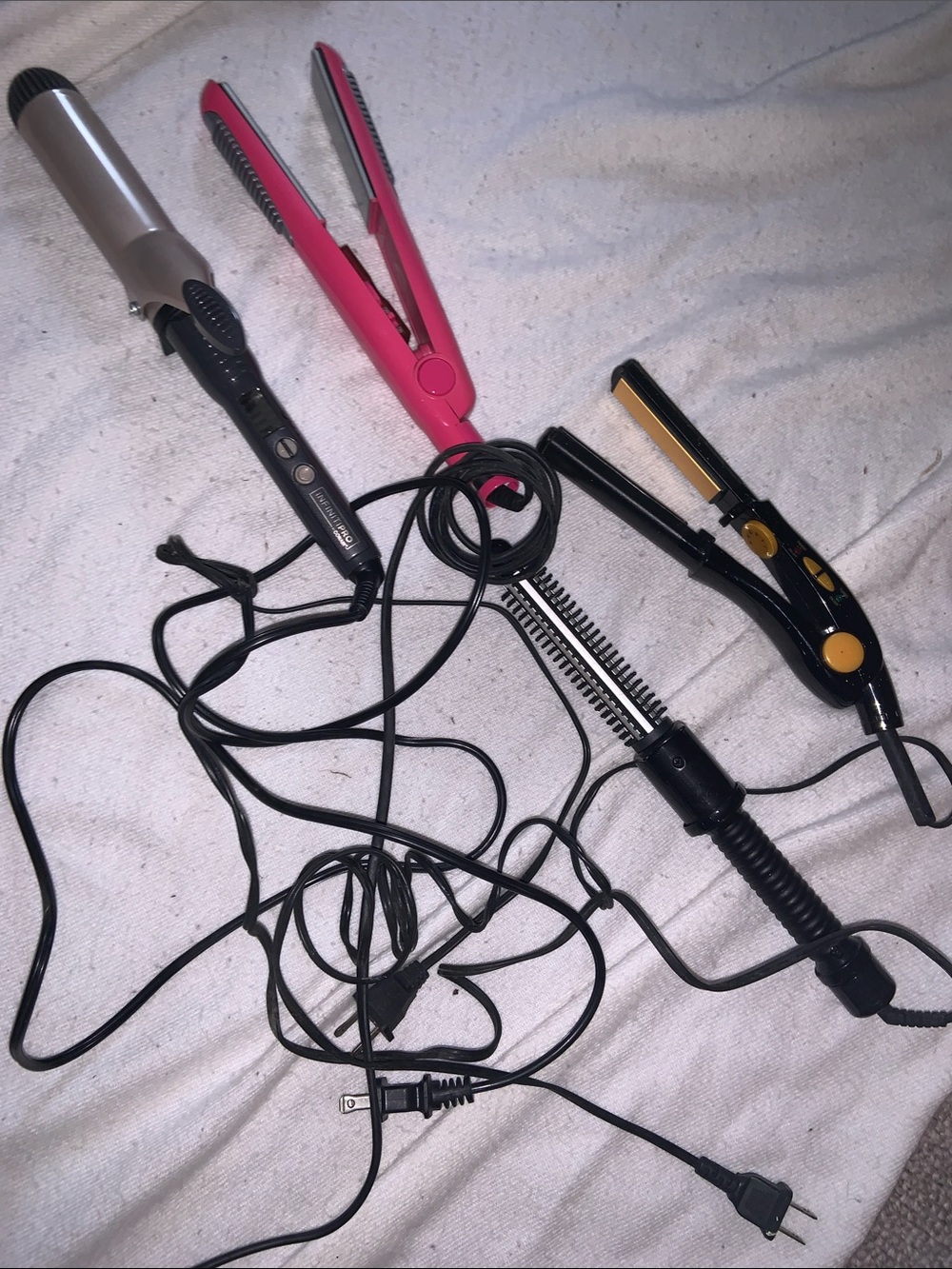Lot of 4 Hair Styling Tools 2 straighteners 2 curling irons Conair Revlon